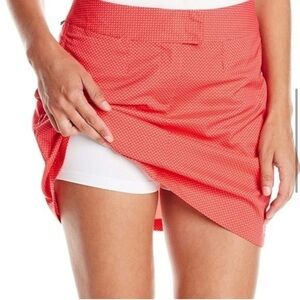 Puma Diamond Tech Golf Skort Skirt Red Mini Built In Shorts Sz 8